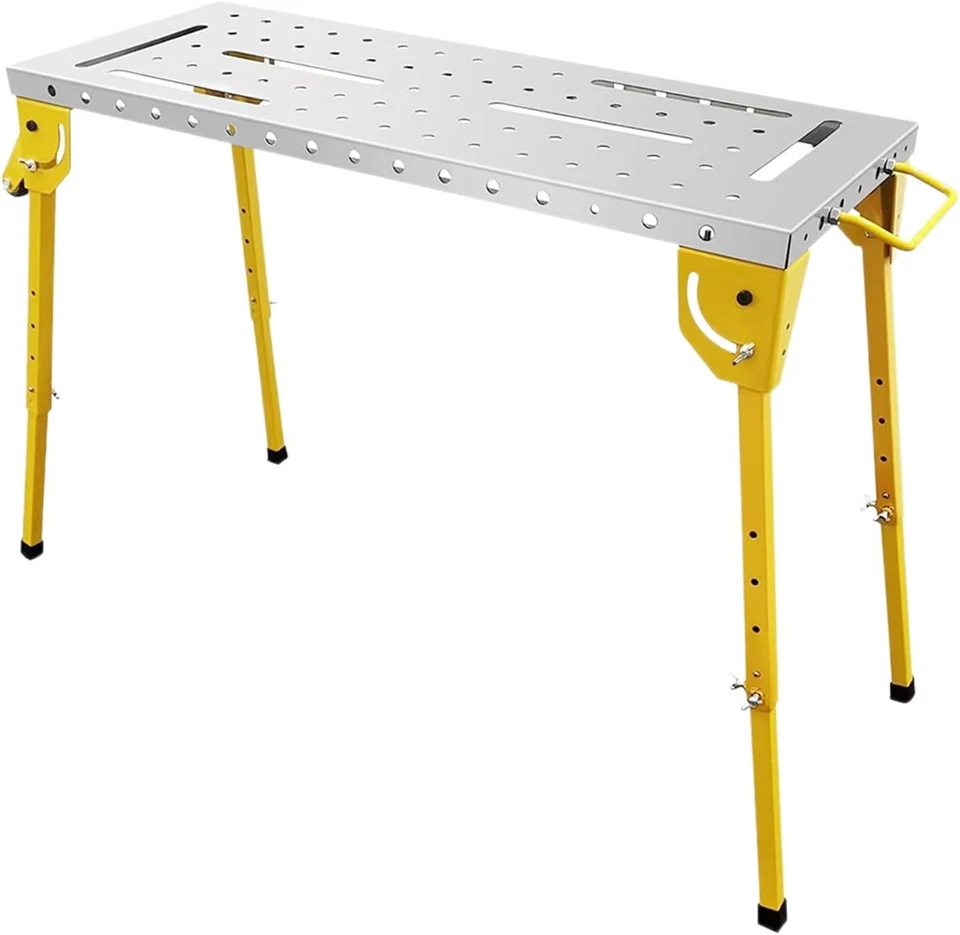 TROPOW 30"x20" Foldable Welding Table Workbench with 4-Level Adjustable Height 350LBS
