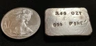 3.49 TROY OZ HAND POURED .999 FINE SILVER BAR