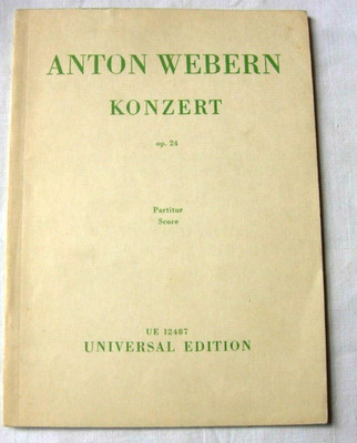 Anton Webern Konzert Op 24 Universal Edition UE12487 study score 