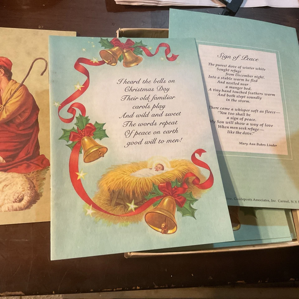 Lot 12 One Dozen Vintage 1978 Guideposts Magazine Christmas Holiday Cards USA  - Image 2 of 4