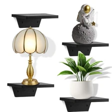 Small Floating Shelves,Speaker Shelf,Trapezoid Wall Shelf for Table Lamp Plan...