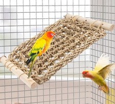 Conure Ladder Perch for Cage, Bird Seagrass Ladder Bridge Exercise Stands, Na...