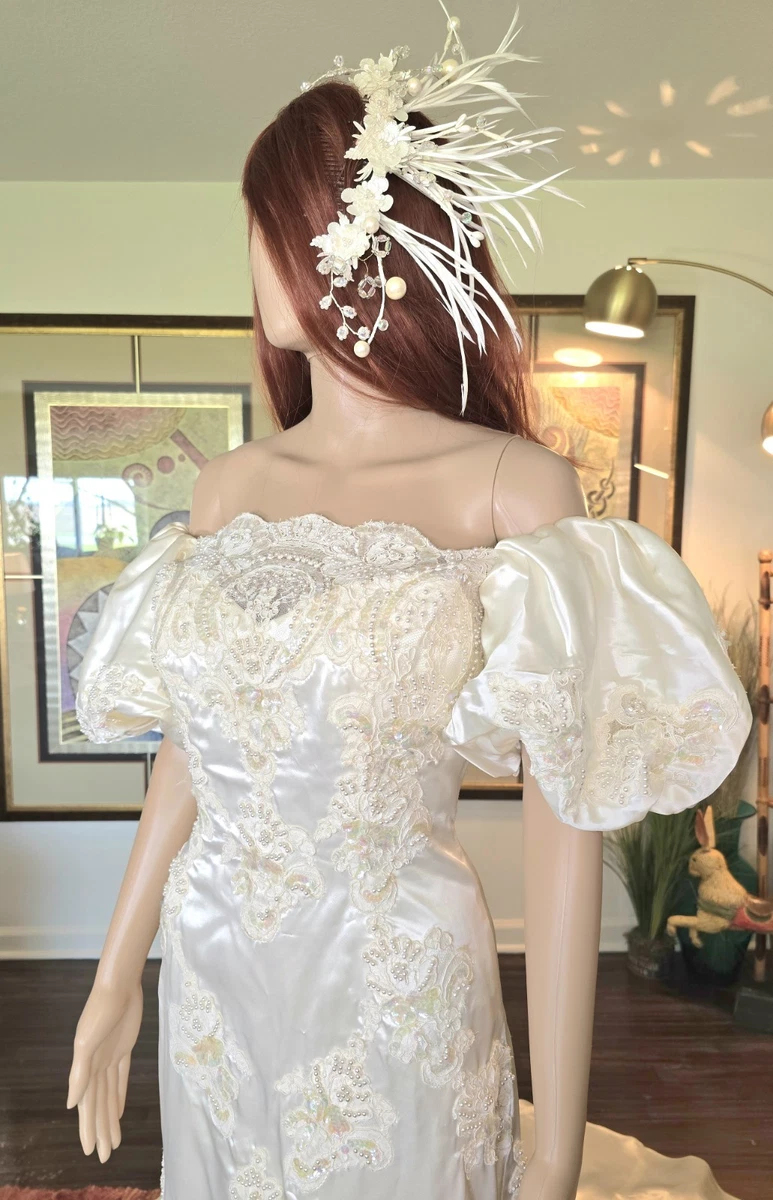 Satin Vintage Wedding Dresses & Veils for Women for sale | eBay