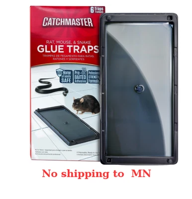 Catchmaster Rat & Mouse Glue Traps, PreScented, Large, PetSafe, 6Pack.