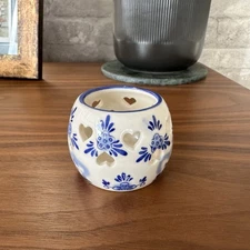 Heinen Delft Blauw Holland White Blue Candle Holder Tea Light Ceramic Mill NEW