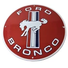 Vintage Bronco Porcelain Sign - Gas Pump Porcelain Ford Motors Automobila Sign