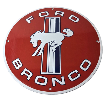 #ad Vintage Bronco Porcelain Sign Gas Pump Porcelain Ford Motors Automobila Sign $110.37