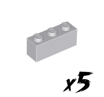 5x LEGO 3622   1x3 Stein   Brick   hellgrau   Light Bluish Gray