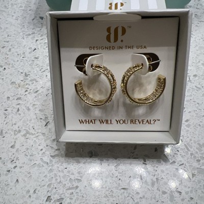 Bomb Party April 2026 Earrings  The Isadora Hoops  Diamond CZ Gold plating 