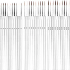 30pcs Detail Paint Brushes, Fine Tip Paint Brush with 3 Sizes #0#00#000 Mini Tin