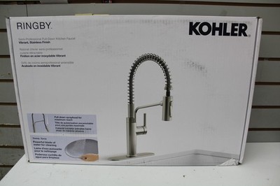 KOHLER RINGBY R38633-LVS Semi Pro Pull Down Kitchen Faucet Vibrant Stainless