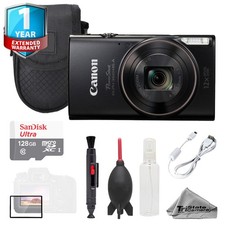 Canon PowerShot ELPH 360 HS A (Black) + 128GB + Bag+ 1 Yr Warranty- Basic Kit