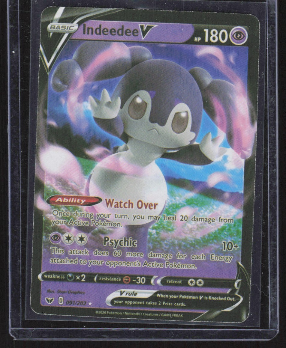 2020 Sword & Shield Indeedee V Basic/Rare Holo V #91