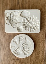 2PCS Succulent Fondant Mold Fern Leaf Fondant Mold Silicone Polymer Clay Molds