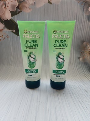 2× Garnier Fructis Pure Clean Styling Gel, Aloe Extract, 6.8 oz Each 