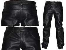 100% pelle pantaloni artigianali fatti a mano 38 US/54 IT CU02 T3P