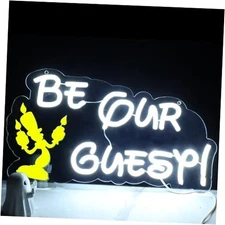Be Our Guest Neon Signs Beauty and the Beast Birthday Part Candle Holder LED 