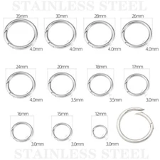 STAINLESS STEEL SPRING RING CLASP Spring Gate Rings O Rings Push Gate Snap Hook