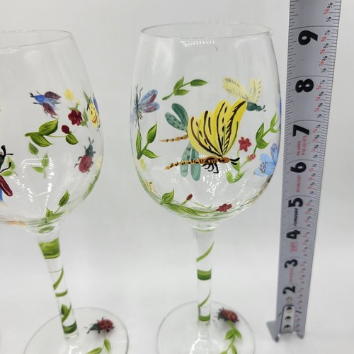 Primevera Handpainted Stemmed Wine Glass Set Of 3 - Picture 9 of 10
