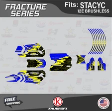 Graphics Kit for STACYC 12E Brushless Electric Bike (All Years) Fracture- Blue