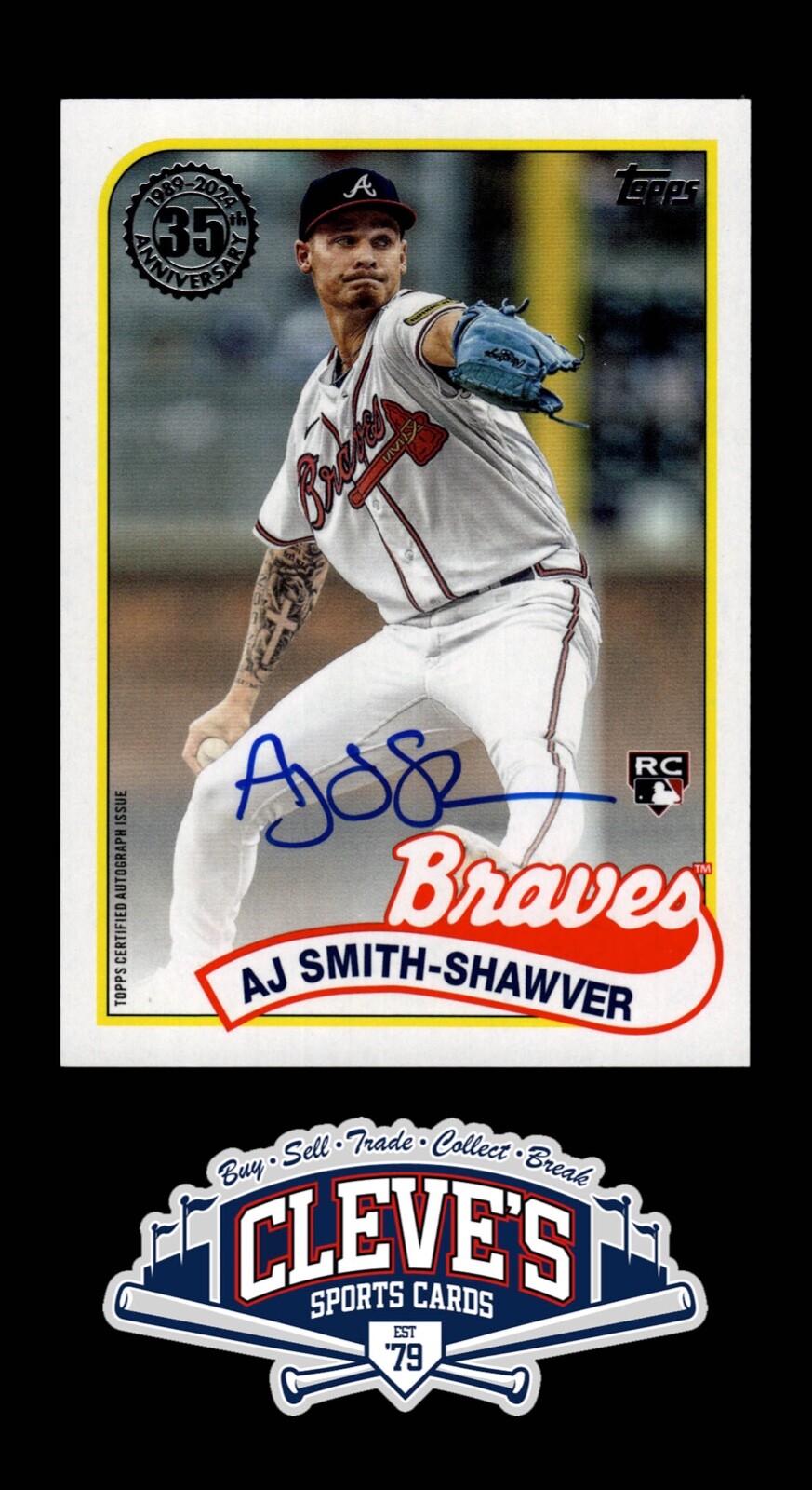 2024 TOPPS SERIES 1 A.J. SMITHSHAWVER AUTO RC ATLANTA BRAVES 1989 eBay