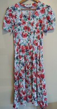 Maggie London Petites Floral Midi Button Down Dress Rayon Size 4 Cottagecore