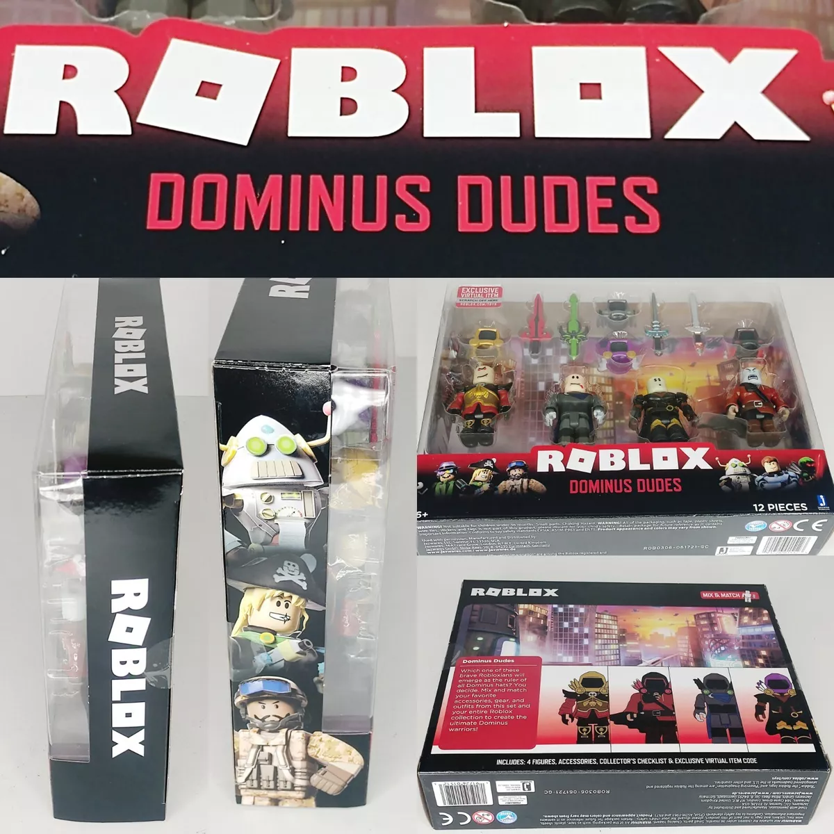 NEW Roblox Dominus Dudes Mix and Match Set of 4 Characters + Accessories +  Code