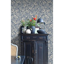 Folk blue ornament Removable wallpaper blue and gray wall mural photo mural