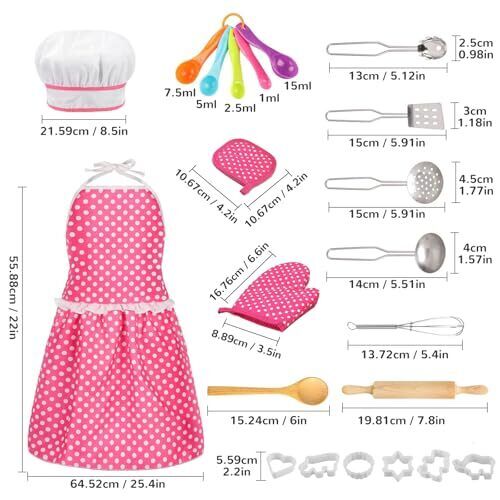 Kids Cooking Baking Set , Kids Kitchen Pretend Play Toys, Kids Chef Role Play - Picture 3 of 7