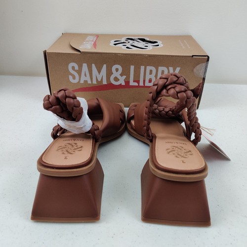 Sam & Libby Sutton Ankle Strap Sandal Brown Size 9 - Picture 4 of 7
