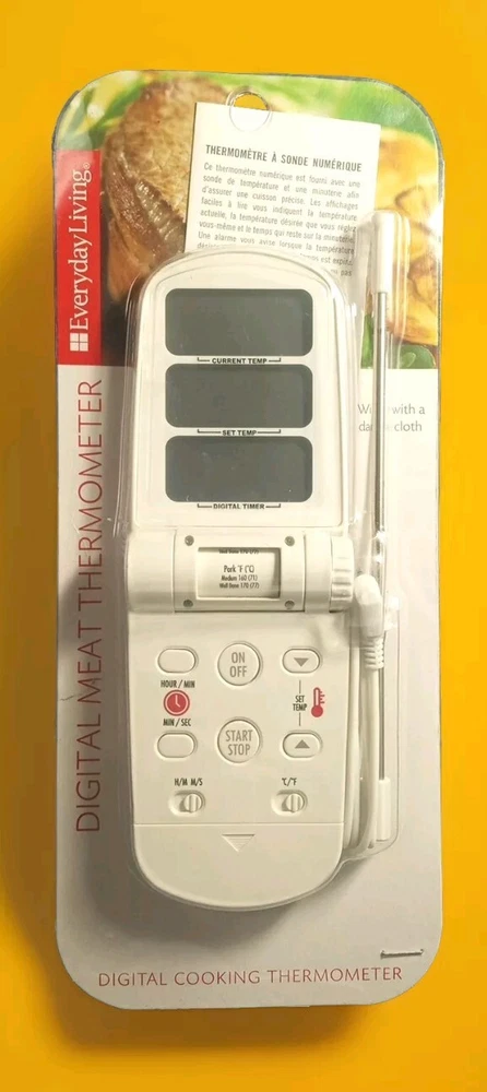 Digital🌡️Remote Meat Thermometer  w/ Probe & LED Alarm (AAA Batteries Included)
