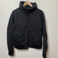 Lululemon Jacket Womens 6 Hug it Out Fleece Lined Zip Up Dark Charcoal Gray