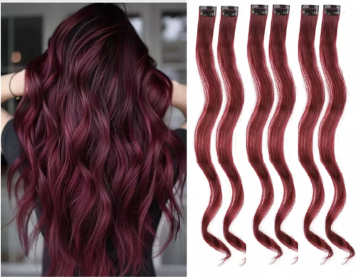 6 extensiones de cabello rizado con clip largas rizadas onduladas reflejos rayas de cabello - Imagen 70 de 81