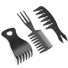 3 Pieces Hair Stylists Styling Comb Set, Includes Texturizing Comb Tri-Comb 