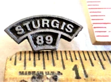 1989 Sturgis rocker pin vintage collectible old motorcycle rally biker pinback