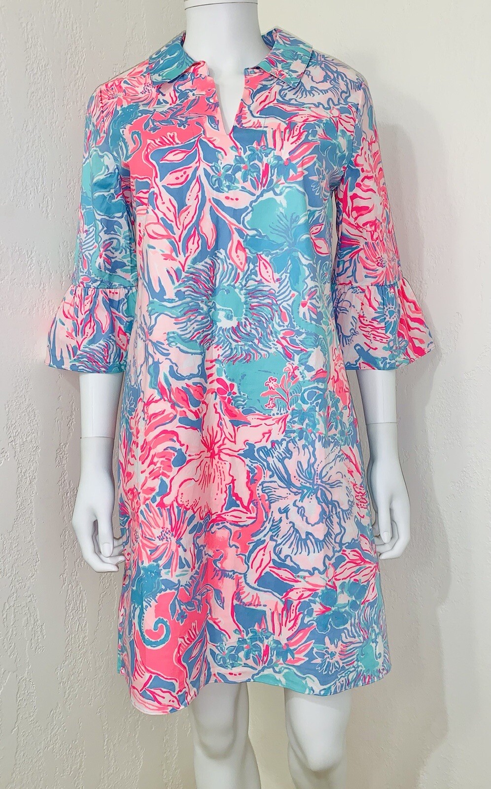 NWT Lilly Pulitzer Ginger Stretch Blue Peri Viva La Lilly Shift Dress Size 2 image 3