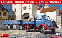 German Truck L1500S W / Cargo Trailer 1:3 5 Kunststoff Modell Kit Miniart