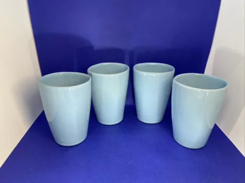 Frankoma Lazy Bones Plainsman Tumblers Robin Egg Blue United States Lot 4