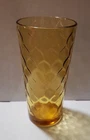 Vintage Lot Of 4 Anchor Hocking Amber Honeycomb Gold Drinking Tea Glasses ~6.5”