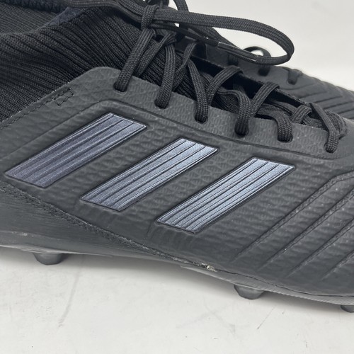 Adidas Soccer Cleats Predator F35594 Black Purple Stripes FG Sock Men's Size 13 - Picture 3 of 24