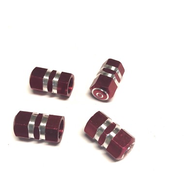 Set of 4 Red Air Valve Stem Caps for Moped Motorcycle Car Truck L@@K