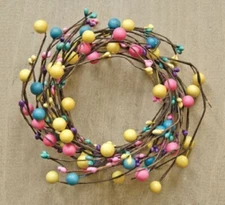 Country Candy Shop Candle Ring 3-1/2" Spring Colorful Pastel Pink Yellow Blue