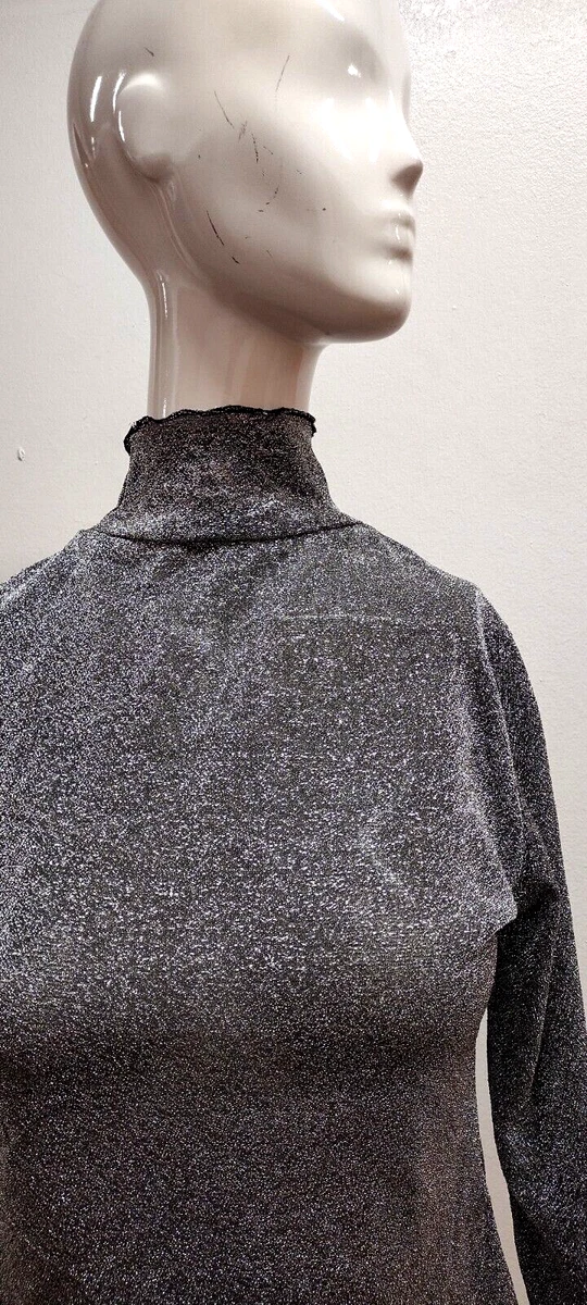 Silver mock turtleneck clearance
