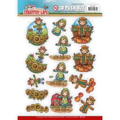 3D-Stanzbogen - Yvonne Creations - Country Life- Vogelscheuche