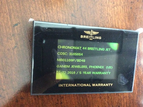 Breitling DIGITALE ELETTRONICO scheda di garanzia | eBay