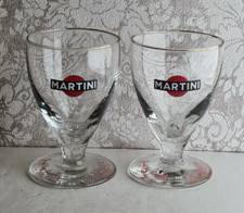 Rare Vintage Martini Glasses With Printed Text -Just By Itself Or "On The Rocks"