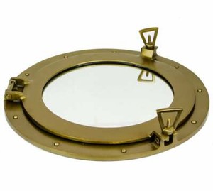 VINTAGE ship/'s BRASS PORT HOLE Window 11 INCHES OUTER Porthole