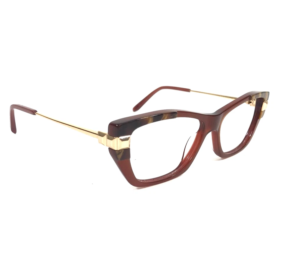 Monturas de gafas Boucheron BC0108O 002 marrón dorado ojo de gato 54-15-135 Foto 2 de 4