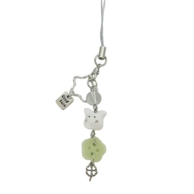 Rabbit Clovers Star Keyring Beaded Keychain Charm for Trendy Fashion Enthusiasts