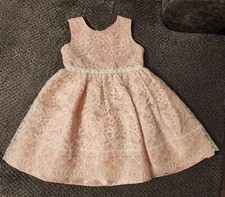 Jayne Copeland Easter/Formal Dress, Dusty Pink with Lace Overlay, Sleeveless, 3T